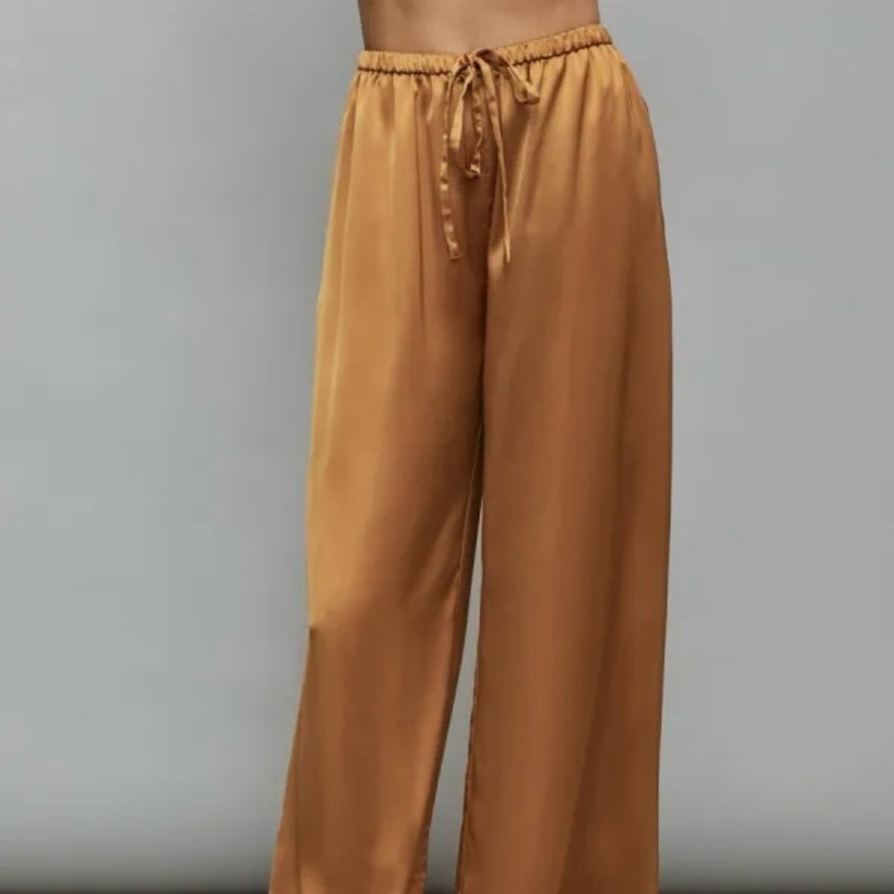 CARBON 38 - SATIN WIDE LEG PANTS - RUST - SIZE M